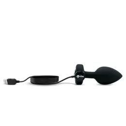 b-Vibe Vibrating Jewel Plug M/L Black Diamond - Silicone, 15 Modes