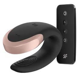 Satisfyer Double Love Black - App-Controlled Couples Device, Waterproof