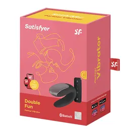 Satisfyer Double Fun Black Couples Device, Dual Motors, App Control
