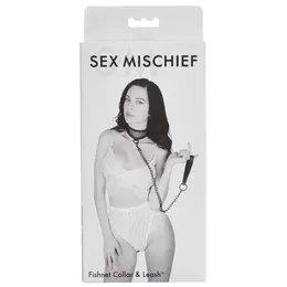 Sportsheets S&M Fishnet Adjustable Collar with Leash, 62 cm, Black