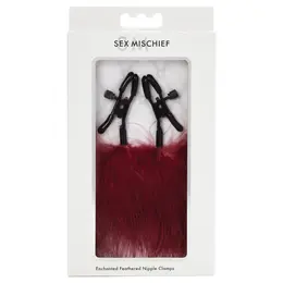 S&M Enchanted Adjustable Feather Clamp Set - Black & Silver, 6 cm