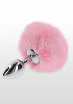 TABOOM Bunnytail Plug Pink - Aluminum Model with Faux Tail, Small Size