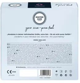 Mister Size 64 mm - Large Size Latex Condoms, 36-Pack