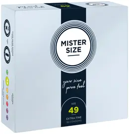 Mister Size 49 mm Condoms 36-Pack - Tailored Fit, Ultra-Thin Latex