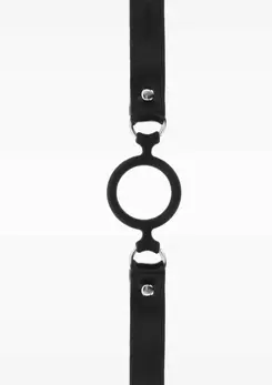 TABOOM Open Ring Gag Adjustable Silicone & Vegan Leather Black