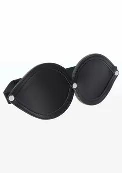 TABOOM Infinity Blindfold Vegan Leather Adjustable Black Mask