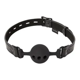 Sportsheets Saffron Adjustable Breathable Ball Gag Red PU Leather