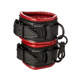 Sportsheets Saffron Adjustable Vegan Leather Wrist Restraints, Red