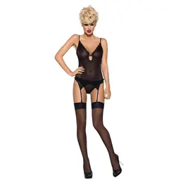 Obsessive S800 Stockings Black L/XL - Elegant Classic Design