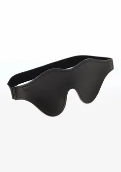 TABOOM Intense Dark Blindfold Vegan Leather Velvet Lining Black