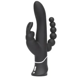 Happy Rabbit Triple Curve Black Silicone Intimate Machine 3 Motors