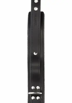 TABOOM Heavy D-Ring Collar Vegan Leather Adjustable Black