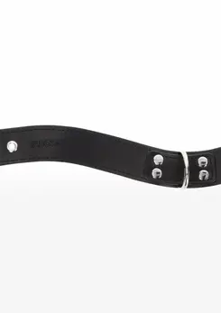 TABOOM Elegant D-Ring Collar Vegan Leather Adjustable Black