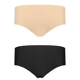 Bye Bra Invisible Hipster L 2-Pack Nude & Black Seamless Comfort