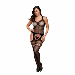 Baci Mesh Bodystocking One Size - Seamless Crotchless Design