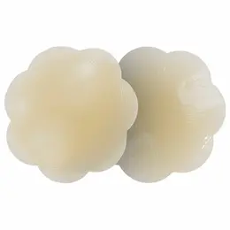 Bye Bra Silicone Nipple Covers Nude Flower-Shaped Reusable 1 Pair