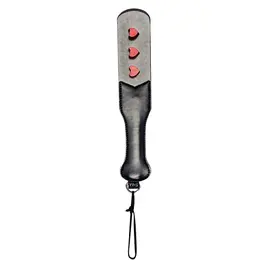 Sportsheets S&M Heart Paddle Vegan Leather, 32cm, Black-Red