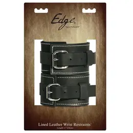 Sportsheets Edge Leather Wrist System - Adjustable, Black, 22.8-35.5cm