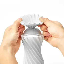 Tenga Flex Rocky Black Intimate Spiral System, Reusable, Firm Texture