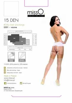 MissO S301 Stockings for Garter Belt Beige S/M - Sheer and Durable Finish