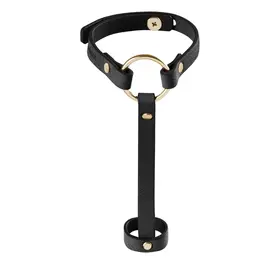Bijoux Indiscrets Maze Simple Hand Bracelet Black Vegan Leather