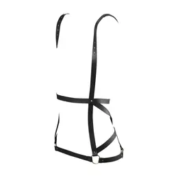 Bijoux Indiscrets Maze Arrow Dress Harness Black Vegan Adjustable