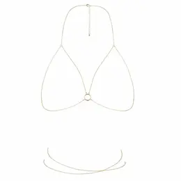 Bijoux Indiscrets Magnifique Gold Bra Chain - Adjustable Body Jewelry