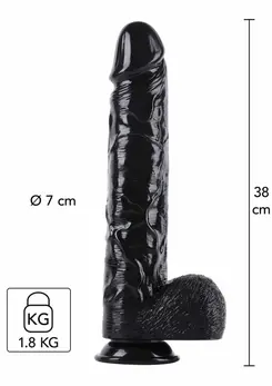 HIDDEN DESIRE Extreme Dong 38 cm Black XXL Intimate Gear