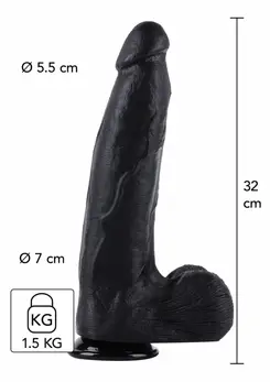 HIDDEN DESIRE Extreme Dong 32 cm XXL Black PVC Model