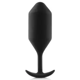 b-Vibe Snug Plug 4 Black Weighted Silicone Plug 257g 4.3x14cm