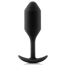 b-Vibe Snug Plug 2 Black Weighted Silicone Intimate Trainer 114g 3x11.4cm