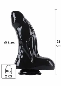 HIDDEN DESIRE Extreme Dong Xtra Thick 28 cm Black PVC Model
