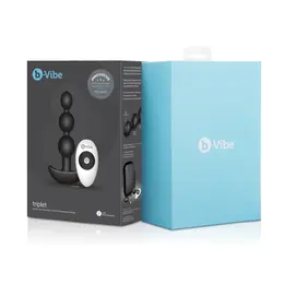 b-Vibe Triplet Vibrating Bead System Black Rechargeable 11.7cm