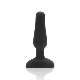 b-Vibe Novice Plug Black - Compact Rechargeable Silicone Model with Remote