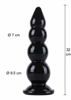 HIDDEN DESIRE Extreme Buttplug Balls 32 cm XXL PVC Black