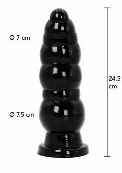 HIDDEN DESIRE Extreme Buttplug Balls 24.5 cm XXL PVC Black
