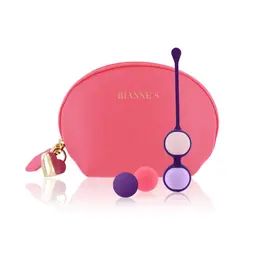 Rianne S Essentials Pelvic Training Balls Set Coral Rose 4 Weights 3cm
