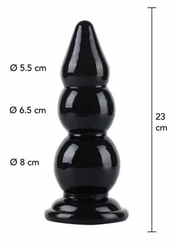 HIDDEN DESIRE Extreme Buttplug Balls 23 cm XXL Anal Gear Black