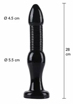 HIDDEN DESIRE Extreme Anal Intruder 28 cm XXL PVC Black Plug