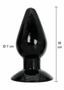 HIDDEN DESIRE Extreme Extra Large Plug 18 cm, Wide Base, Black