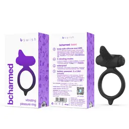 B Swish Bcharmed Classic Black - Silicone 5-Function Massaging Ring