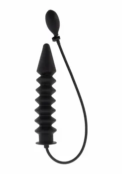 HIDDEN DESIRE Inflatable Ribbed Plug Expert Silicone Black Large