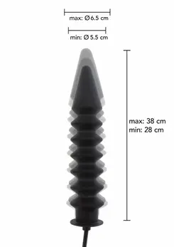 HIDDEN DESIRE Inflatable Ribbed Plug Expert Silicone Black Large
