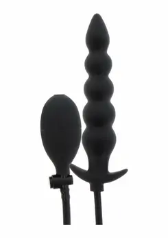 EXTREME Inflatable Ribbed Plug Advance Silicone Adjustable Black