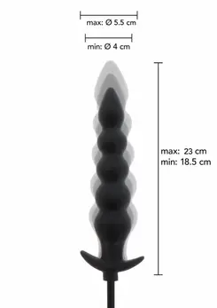EXTREME Inflatable Ribbed Plug Advance Silicone Adjustable Black