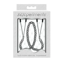 S&M Adjustable Heart Nipple Clips with Comfort Pads, Silver Finish