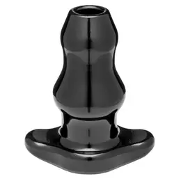 Perfect Fit Double Tunnel Plug XL Black - Large Hollow System Plug
