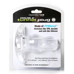 Perfect Fit Double Tunnel Plug Medium Transparent Anatomical Design