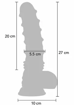 Dragon Monster Silicone Model with Suction Base, Vibrating, Large Size