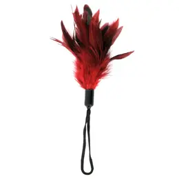 Sportsheets Red Feather Tickler with Wrist Loop - Soft Intimate Accessory